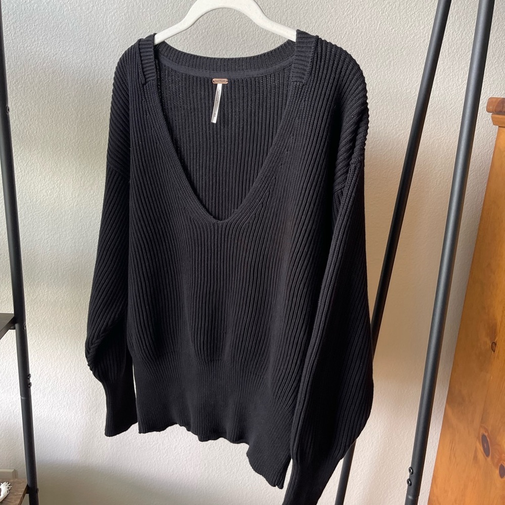Free People Black Allure Sweater
